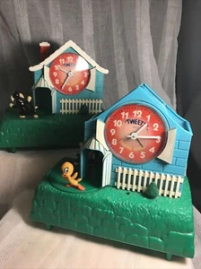 Sylvester & Tweety Talking Alarm Clocks (2) 1978 JANEX Warner Bros. Looney Tunes - Picture 1 of 14