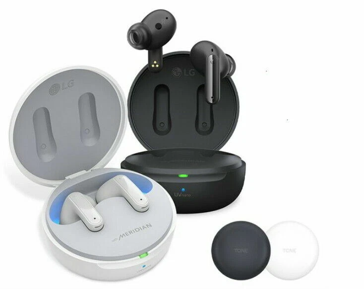LG Tone Free Tone-TFP8 Wireless v5.2 Active Noise Canceling UV Nano FedEx /Black - Image 1 of 4