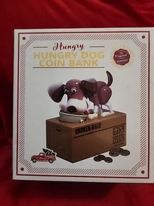 Dog Money Bank Hungry Dog Eating Coin Piggy Bank Fun Novelty Unopened - Picture 1 of 3