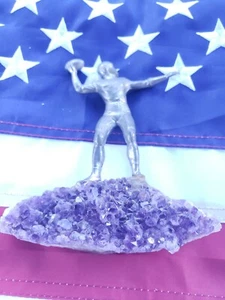 Amethyst With A football player Statue - Picture 1 of 6