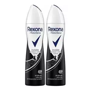 Rexona Invisible Black + White 48 Hour Body Spray Deodorant, 200ml (Pack of 2) - Picture 1 of 2