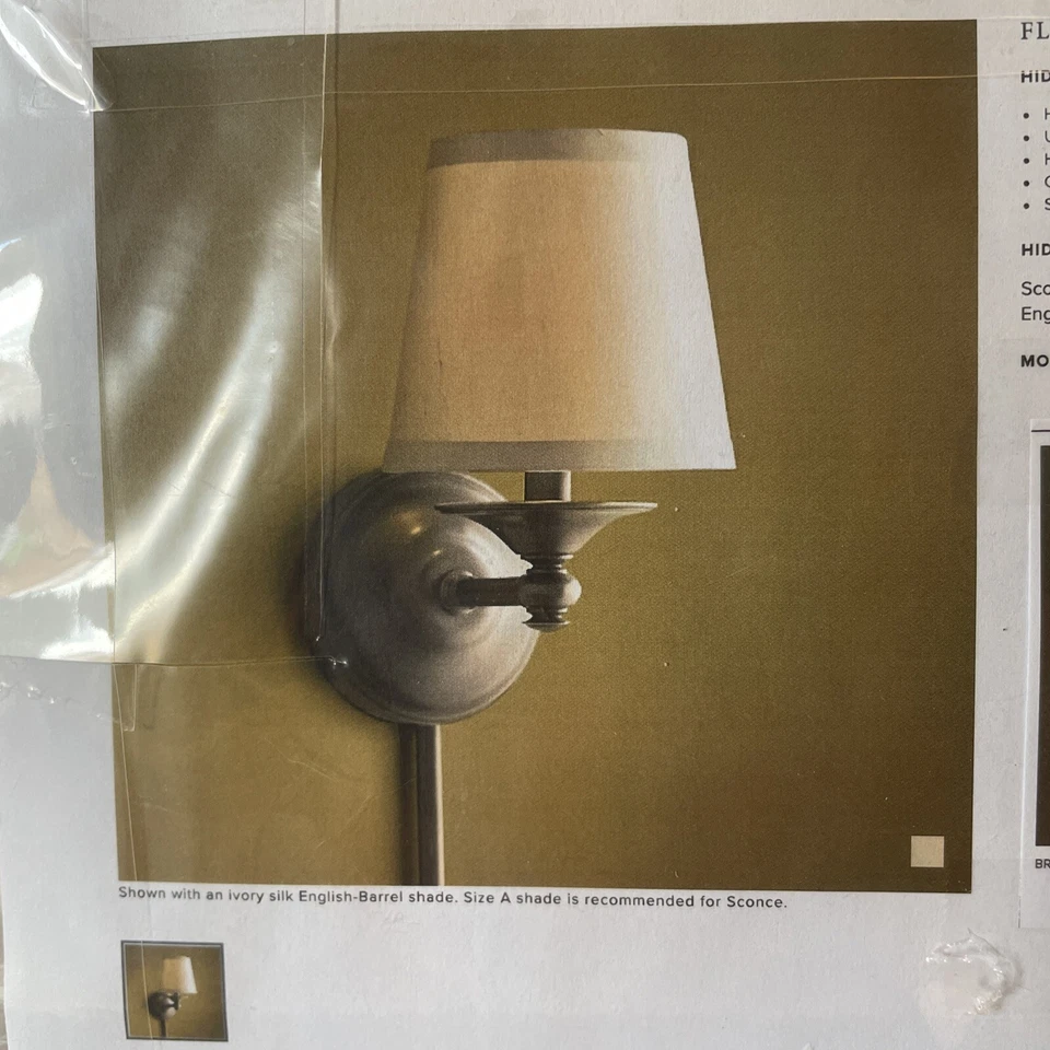 FERRAMENTA DE RESTAURAÇÃO Bronze Arandela de Parede Canelada Sem Sombra Novo Na Caixa - Imagem 1 de 3