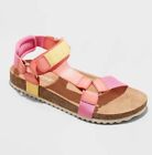 New Cat And Jack Youth Girls Tan Val Sandals   Size 1 Pink Orange Yellow