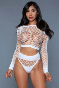BeWicked Play With Me Bodystocking White - Picture 1 of 3