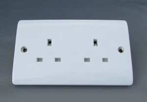 Silver Plated mains twin Socket un-switched for improved mains supply for Hi-Fi - Picture 1 of 2