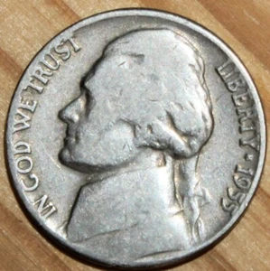 1955-D 5C Jefferson Nickel 8726 - Foto 1 di 2