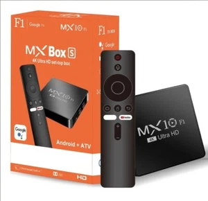TV Box Android 13 MX10 F1 4K Smart WiFi 2GB 16GB HDMI Bluetooth Decoder 2024 - Foto 1 di 8