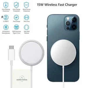 Charger for iPhone X XS XR11 12 Mini Pro Max 13 Wireless Fast Charger 15W - Picture 1 of 4