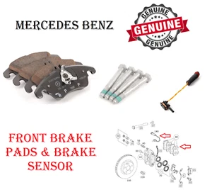 Front Brake Pad Set With Sensor for Mercedes C250 C300 E350 E400 E550 GENUINE - Picture 1 of 9