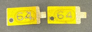 Vintage 1964 Minnesota License Plate Tabs Matching Serial Numbered Pair - Bild 1 von 3