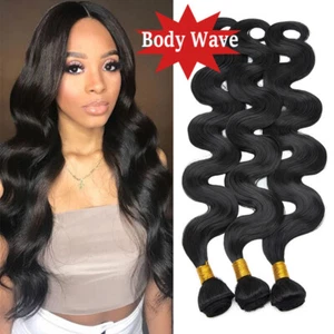 Brazilian Body Wave 100% Soft Hair Piece 3 Bundles 300g As Human Hair Extensions - Picture 1 of 27