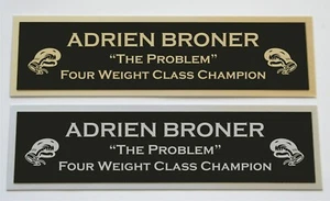 ADRIEN BRONER NAMEPLATE FOR SIGNED AUTOGRAPHED TRUNKS GLOVE PHOTO ROBE BELT  - Picture 1 of 2