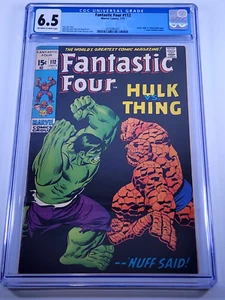 Fantastic Four #112 CGC GRADED 6.5 Hulk vs Thing Battle Marvel Comics 1971 - Picture 1 of 9