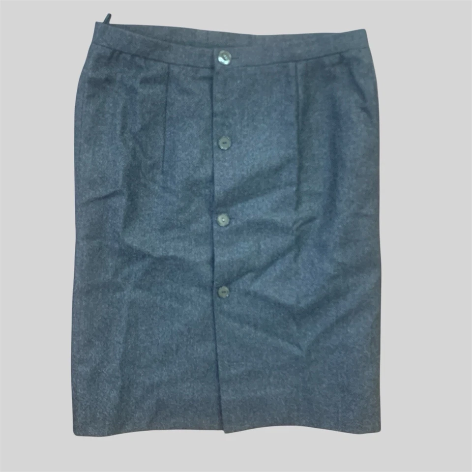 Falda de lana gris Valentino para mujer talla 8 - forrada de seda hecha en Italia ajuste clásico Foto 1 de 4