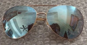 NINE WEST Blue & Gold Aviator Sunglasses 100% UV Protection made by Foster Grant - Picture 1 of 5