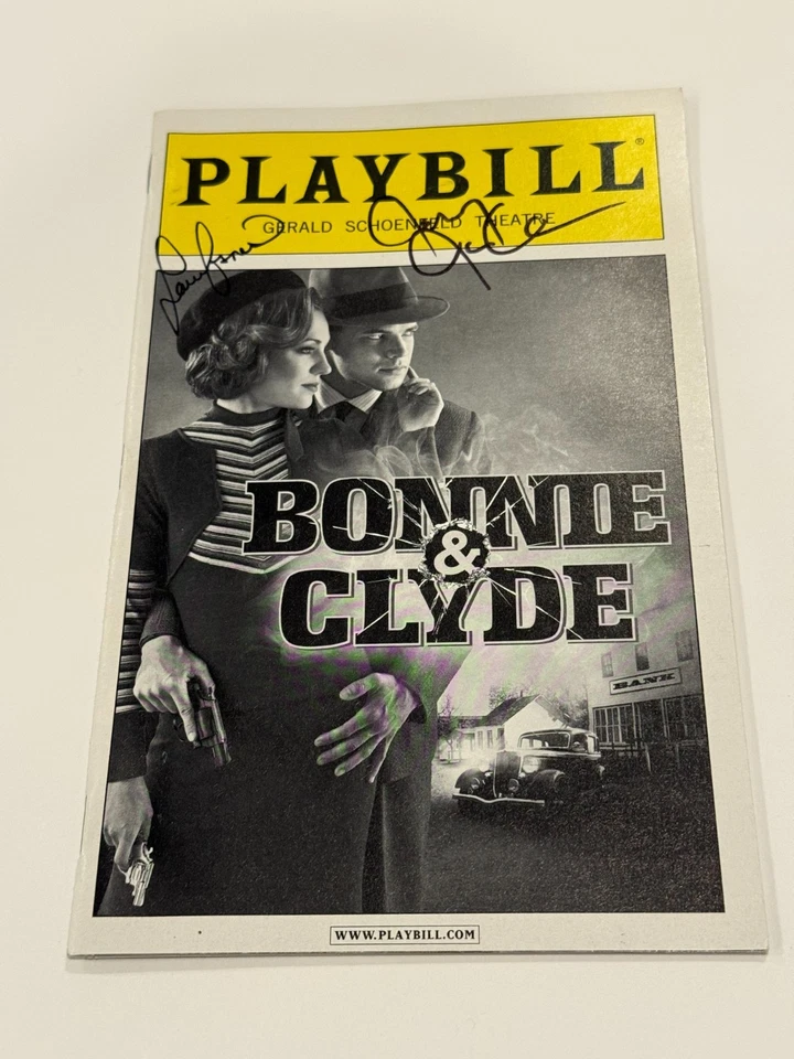 Bonnie & Clyde Playbill SIGNED Jeremy Jordan and Laura Osnes - Image 1 of 1