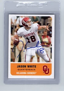 Fleer Retro Jason White 2012 automático SP #62-JA Oklahoma Sooners autógrafo - Imagen 1 de 2