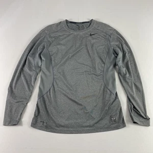 Nike Pro Combat Dri-Fit Shirt Mens Medium Gray Long Sleeve Athletic Top - Picture 1 of 13