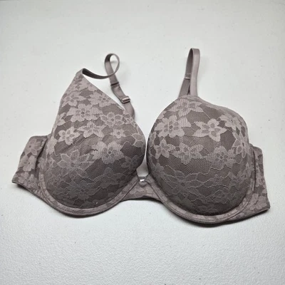 Victoria's Secret розовый женщин бюстгальтер 34D серо-коричневый цветочный носить везде пуш-ап - Изображение 1 из 4