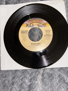 mint ultra rare VILLAGE PEOPLE PROMO 45 Record MACHO MAN stereo mono - Picture 1 of 3