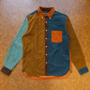 NWOT BEAMS Plus Made in Japan Crazy Corduroy Panel BD Shirt Medium - Picture 1 of 13