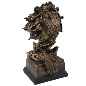 Lion Head Sculpture Resin Vivid Lifelike Artistic Decorative Lion Statue For NEW - Picture 1 of 23