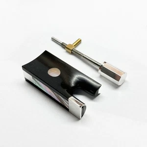 4/4 Violin Frog Silver Parts Ebony Frog Screw Button Bow Abalone Single Eye - Picture 1 of 5