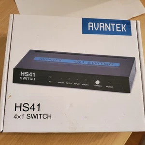 New Never Used AVANTEK HS41 4x1 HDMI Switch WITH REMOTE & Ac power - Picture 1 of 8