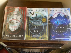 MOON FALL Trilogy, James Rollins, all SIGNED/DOODLED 1st/1sts HCDJ - Imagen 1 de 13