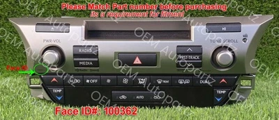 Lexus ES300H ES350 2013-2014 Radio Receiver Face ID#100362 86130-33450 - Image 1 of 4
