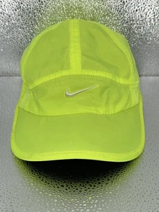 Nike Hat Cap Strap Back Neon Yellow Featherlight Dri-FIT Lightweight Mesh Mens - Picture 1 of 7
