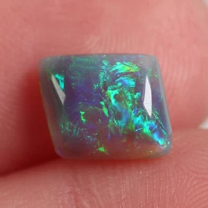 1.8ct Dark Australian Opal, Natural Solid Opal Polished Cabochon, 6.6 x 8.7 x 4m - Picture 1 of 6