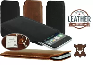 CUSTODIA SLIM IN VERA PELLE CUSTODIA TASCABILE COVER CUSTODIA CUSTODIA PER IPHONE - Foto 1 di 12