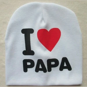 cappello berretto I LOVE PAPA io amo papa Bianco per bambino bambina neonato  - Foto 1 di 4