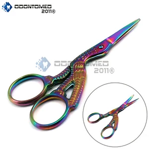 Embroidery Scissors, Stork Tailor Stitch Scissors, Rainbow Scissors, Multi-Color - Picture 1 of 3