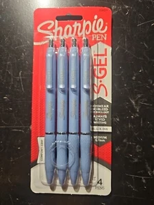 Sharpie S-Gel Pens, Medium Point (0.7mm), Frost Blue Body, Black Gel Ink, 4 Ct - Picture 1 of 2