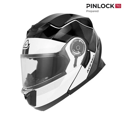CASCO ACERBIS SEREL MODULARE TOURING STRADA NERO/BIANCO LUCIDO ECE 22.06