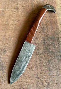 Handmade Carbon Steel Viking Raven Head Knife For Camping Hiking & Hunting - Picture 1 of 8