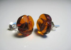 ¡¡Pendientes de color rosa natural ámbar ámbar báltico!!¡! - Imagen 1 de 3