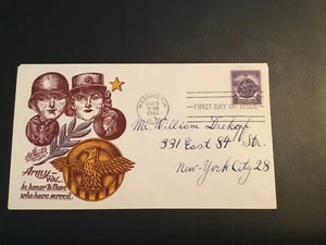 FDC 1946 # 940-64 STAEHLE ARMY WAC HONOR 3 Cent Stamp USA - Picture 1 of 2