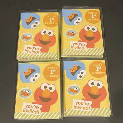 Sesame Street Babys Party Invitations - 1st Birthday - Four Packs Elmo 40 Total - Image 1 of 4