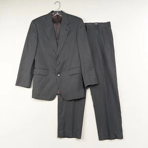 Brooks Brothers Gray Pinstripe Suit Mens 38R Worsted Wool 32 Pants 346 Vintage - Picture 1 of 24