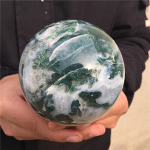 2LB Natural Aquatic agate Sphere quartz Crystal Ball Reiki Healing specimen - Picture 1 of 14