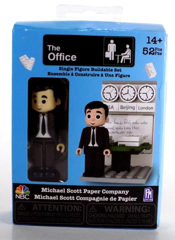 The Office Michael Scott Paper Company Buildable Set PhatMojo Minifigure Brick Cover