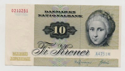 DENMARK 10 KRONER 1975 PICK 48E LOOK SCANS - Image 1 of 2
