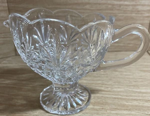 Crystal Godinger 130 Shannon Handled Gravy Boat/Creamer 5” Pineapple Diamond - Picture 1 of 9