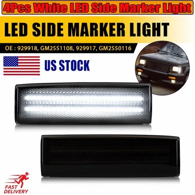 Juego de 4 luces LED blancas marcadoras laterales delanteras para Chevrolet S10 Base 82-93 Foto 1 de 4