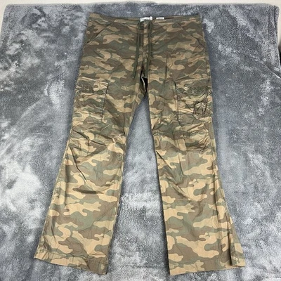 Y2K Cargo Pants 14 Camo Paratrooper Utility Grunge Skate Low Rise Hip Hop Rave - Image 1 of 4