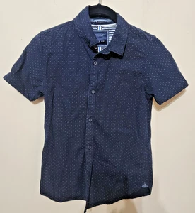 Camisa Denim y Flor Niños Talla 9/10 Azul Abotonada Manga Corta Lunares - Imagen 1 de 7