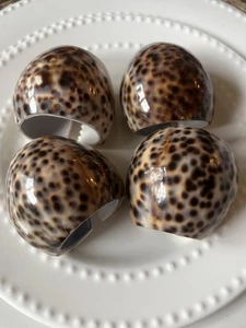 Beautiful, Natural Tiger Cowrie Shell Napkin Rings. - Picture 1 of 3